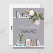We hebben verhuisd - New Address Wall Shelf Decor  Aankondigingskaart (Voorkant / Achterkant)