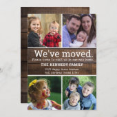 We hebben verhuisd New Home 4 Photo Collage Rustic Aankondiging (Voorkant / Achterkant)
