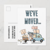 We hebben verhuisd nieuw adres grappige Cartoon Briefkaart (Voorkant / Achterkant)