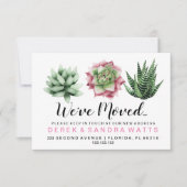 We hebben verhuisd Nieuw adres vetplanten cactus Aankondiging (Voorkant)