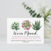 We hebben verhuisd Nieuw adres vetplanten cactus Aankondiging (Staand voorkant)