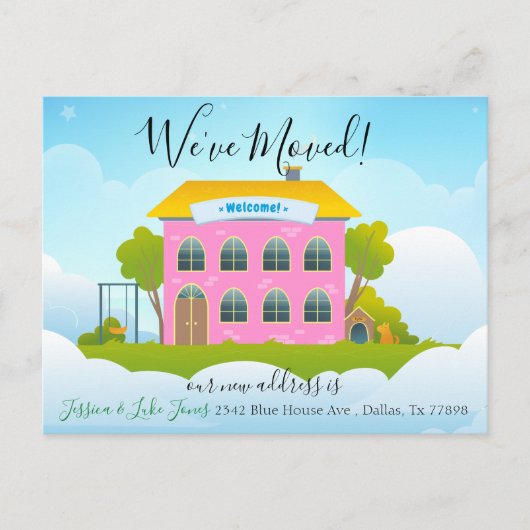 We hebben verhuisd nieuwe adres aankondiging huis (Voorkant)