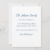 We hebben verhuisd nieuwe adres blauw Waterverf de Aankondiging (Achterkant)