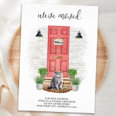 We hebben verhuisd nieuwe adres voorste rode deur  aankondiging