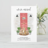 We hebben verhuisd nieuwe adres voorste rode deur aankondiging (Staand voorkant)