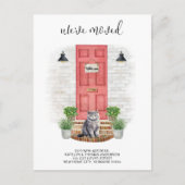 We hebben verhuisd nieuwe adres voorste rode deur  aankondigingskaart (Voorkant)