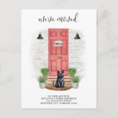 We hebben verhuisd nieuwe adres voorste rode deur  aankondigingskaart (Voorkant)