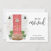 We hebben verhuisd nieuwe adres Waterverf rode voo Aankondiging (Voorkant)