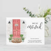 We hebben verhuisd nieuwe adres Waterverf rode voo Aankondiging (Staand voorkant)