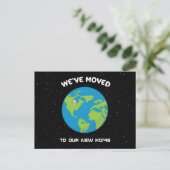 We hebben verhuisd Nieuwe Home Locatie Pin Planet  Briefkaart (Staand voorkant)