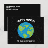 We hebben verhuisd Nieuwe Home Locatie Pin Planet  Briefkaart (Voorkant / Achterkant)