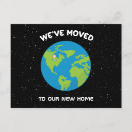 We hebben verhuisd Nieuwe Home Locatie Pin Planet Briefkaart