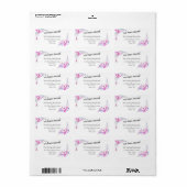 We hebben verhuisd roze Waterverf bloemen nieuw ad Etiket (Full Sheet)