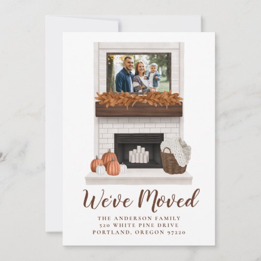 We hebben verhuisd rustieke Herfst boerderij open Aankondiging (Voorkant)