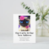 We hebben verhuisd Siamese kat huisdier nieuwe hui Aankondiging (Staand voorkant)