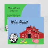 We hebben verhuisd (stijl van het Boerderij) Aankondigingskaart (Voorkant / Achterkant)