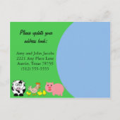 We hebben verhuisd (stijl van het Boerderij) Aankondigingskaart (Achterkant)