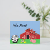 We hebben verhuisd (stijl van het Boerderij) Aankondigingskaart (Staand voorkant)
