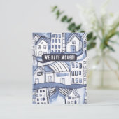 We hebben verhuisd verandering naar adres Cityscap Briefkaart (Staand voorkant)