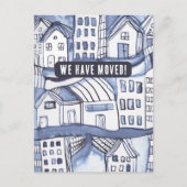 We hebben verhuisd verandering naar adres Cityscap Briefkaart (Voorkant)