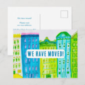 We hebben verhuisd verandering naar adres Cityscap Briefkaart (Voorkant / Achterkant)