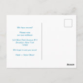 We hebben verhuisd verandering naar adres Cityscap Briefkaart (Achterkant)