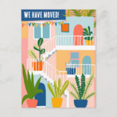 We hebben verhuisd verandering van adres tropisch  briefkaart (Voorkant)