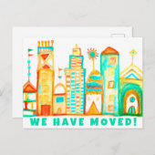 We hebben verhuisd verandering van adres Waterverf Briefkaart (Voorkant / Achterkant)