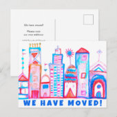 We hebben verhuisd verandering van adres Waterverf Briefkaart (Voorkant / Achterkant)