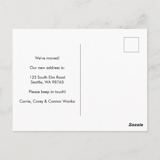 We hebben verhuisd Wildflower boeket nieuw huisadr Briefkaart (Achterkant)