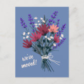 We hebben verhuisd Wildflower boeket nieuw huisadr Briefkaart (Voorkant)