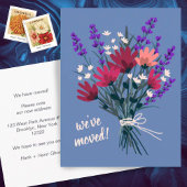 We hebben verhuisd Wildflower boeket nieuw huisadr Briefkaart