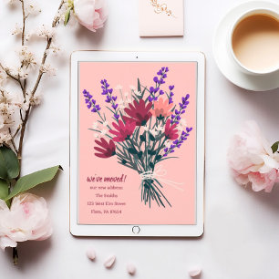 We hebben verhuisd Wildflower boeket nieuw huisadr Kaart