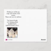 We hebben verlichte kerstwoningen verplaatst briefkaart (Achterkant)