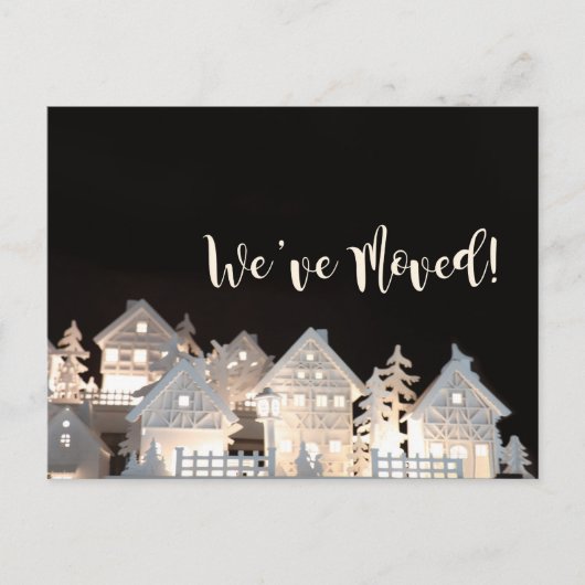 We hebben verlichte kerstwoningen verplaatst briefkaart (Voorkant)