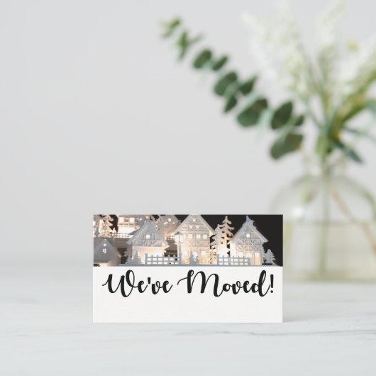 We hebben verlichte kerstwoningen verplaatst informatiekaartje (Staand voorkant)