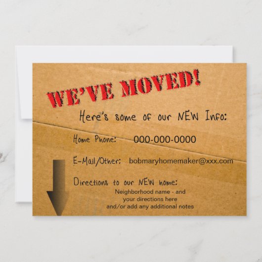 WE HEBBEN VERPLAATST - AANKONDIGINGEN - Vak (Achterkant)