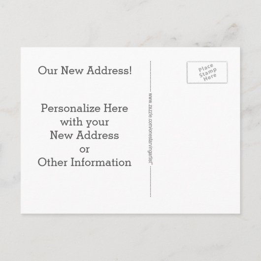 "We hebben verplaatst" Briefkaart voor adreswijzig (Achterkant)