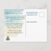 * We hebben verplaatst Budget Ocean Beach Kerstmis Aankondigingskaart (Achterkant)