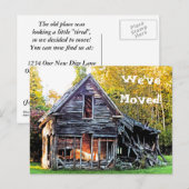  "WE HEBBEN VERPLAATST"/FOTO/HUIS IN RUINEN AANKONDIGINGSKAART (Voorkant / Achterkant)