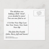  "WE HEBBEN VERPLAATST"/FOTO/HUIS IN RUINEN AANKONDIGINGSKAART (Achterkant)