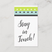 "We hebben verplaatst" Kaart in Limoen, blauw en d Visitekaartje (Achterkant)