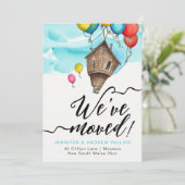 We hebben verplaatst leuke moderne nieuwe adres Wa Aankondiging (Staand voorkant)