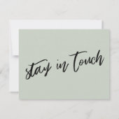 "We hebben verplaatst" Modern handschrift Sage Gre Kaart (Achterkant)