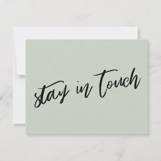 "We hebben verplaatst" Modern handschrift Sage Gre Kaart (Achterkant)