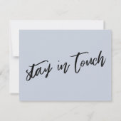 "We hebben verplaatst" Modern Handschrift Stoffige Kaart (Achterkant)