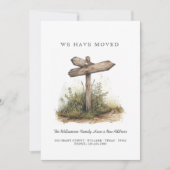 We hebben verplaatst - Nieuw adres in verkeersbord Aankondiging (Voorkant)