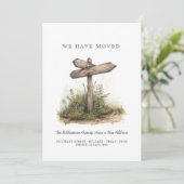 We hebben verplaatst - Nieuw adres in verkeersbord Aankondiging (Staand voorkant)