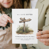 We hebben verplaatst - Nieuw adres in verkeersbord Aankondiging