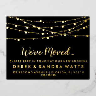 We hebben verplaatst Nieuw adres rustieke kerstver Folie Feestdagen Briefkaart